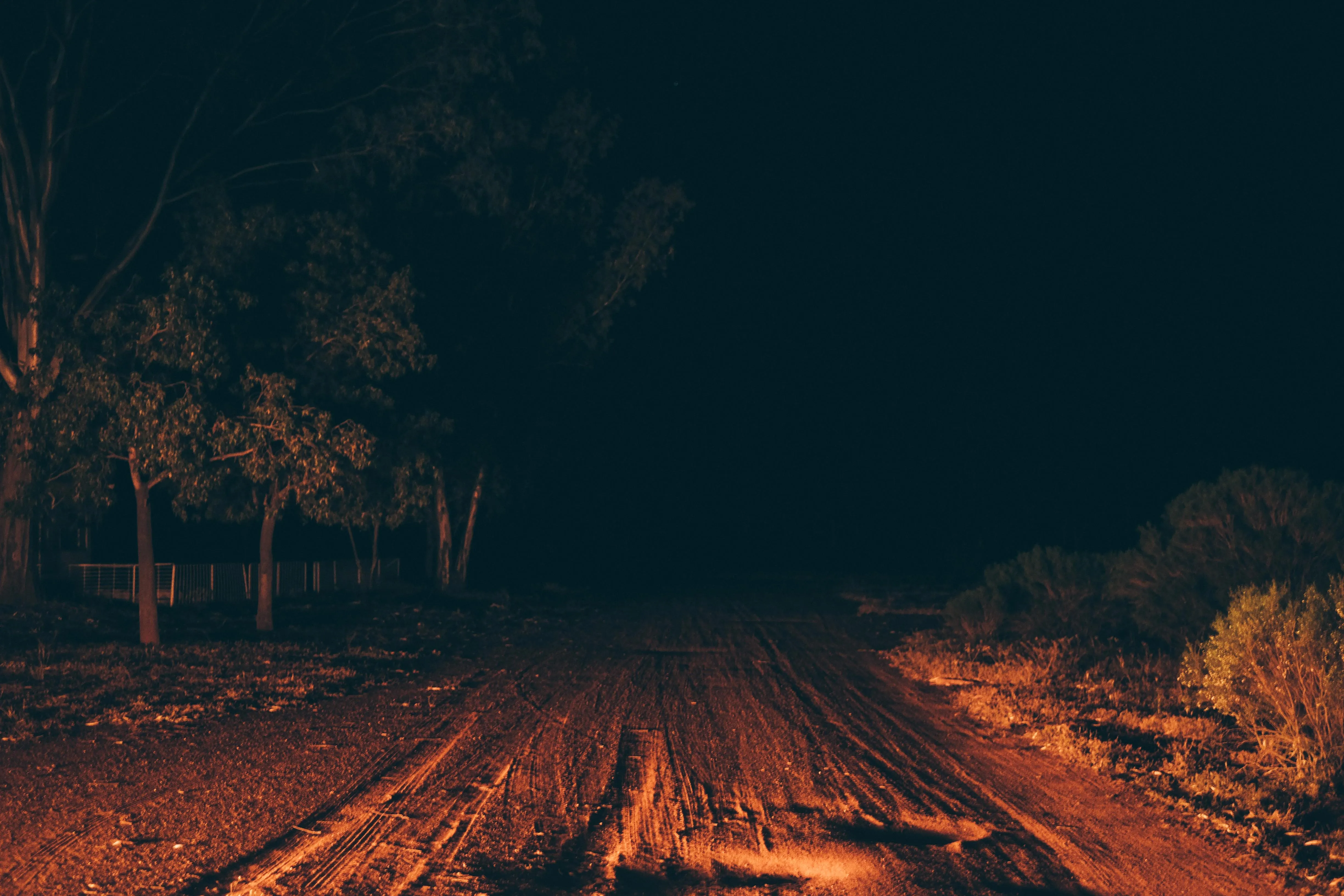 Ominous image at night in the Australian outback