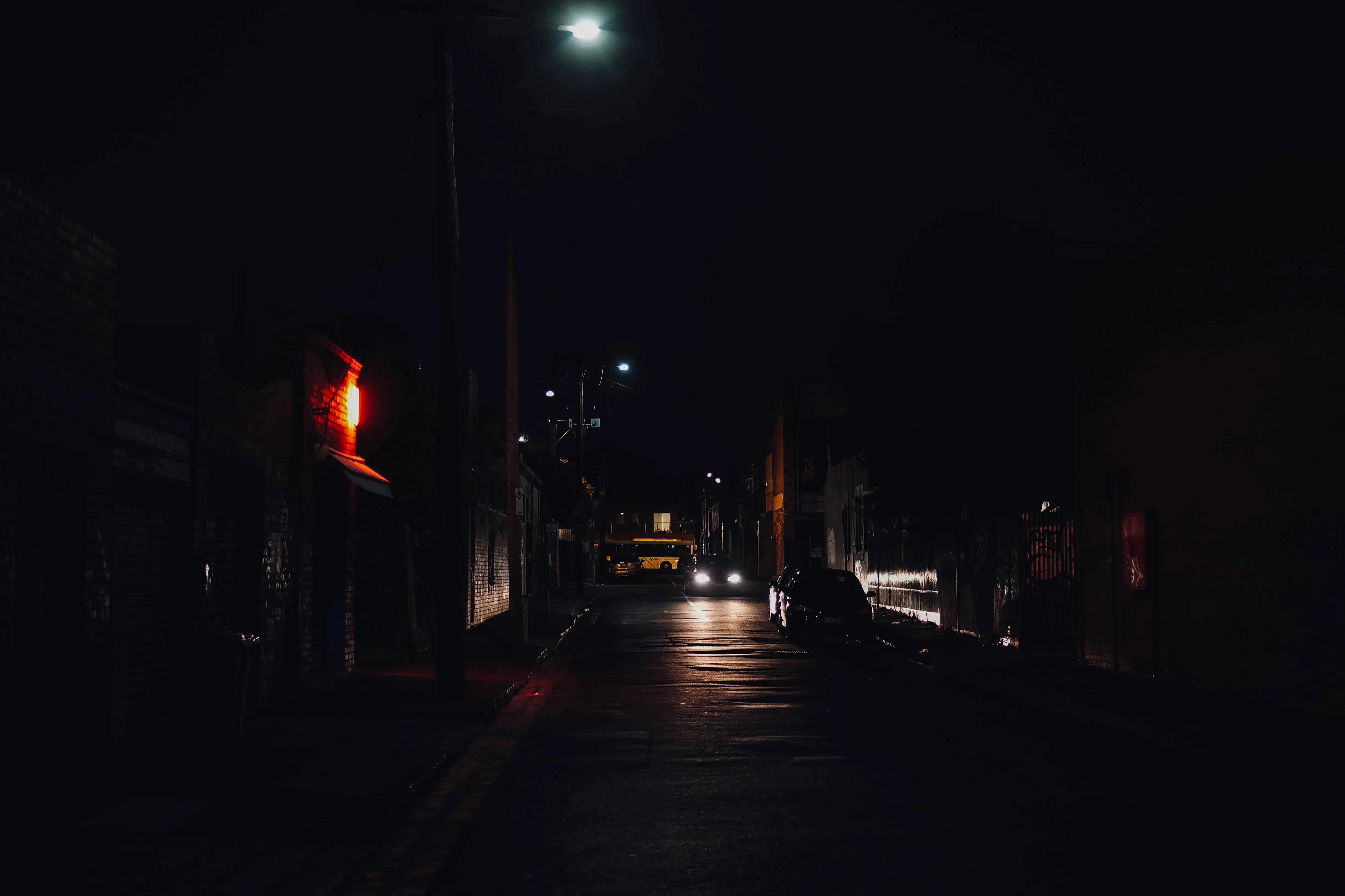 Dark road, just off Sydney Road